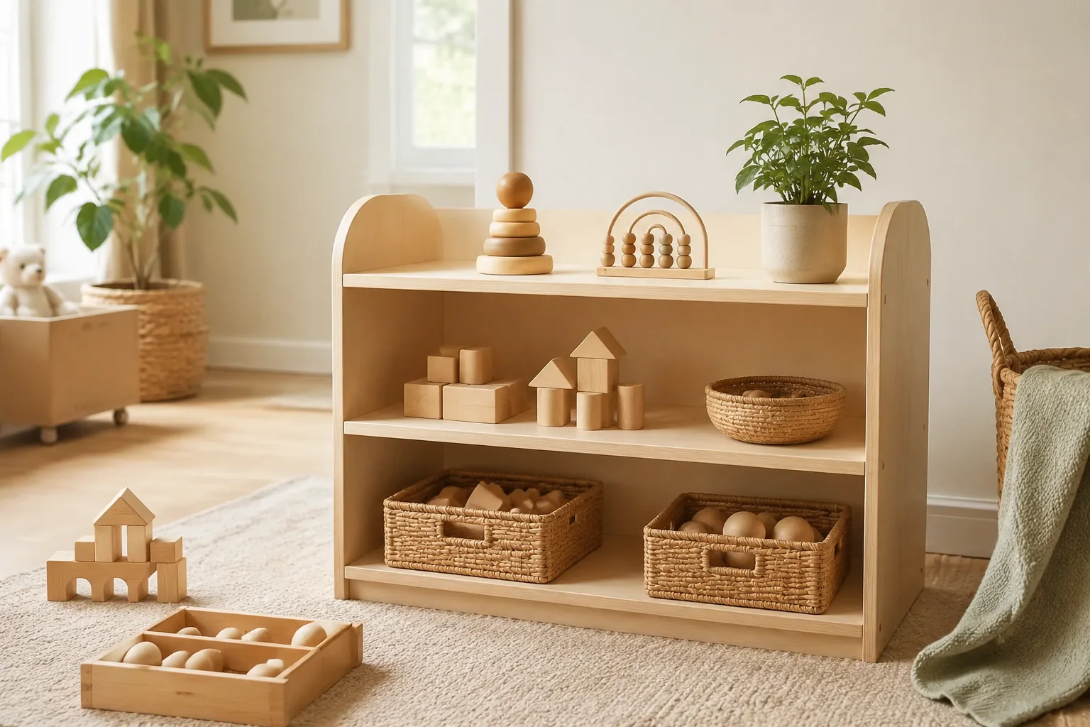 Sovaeli Montessori-Style Floor Shelf - Image 3