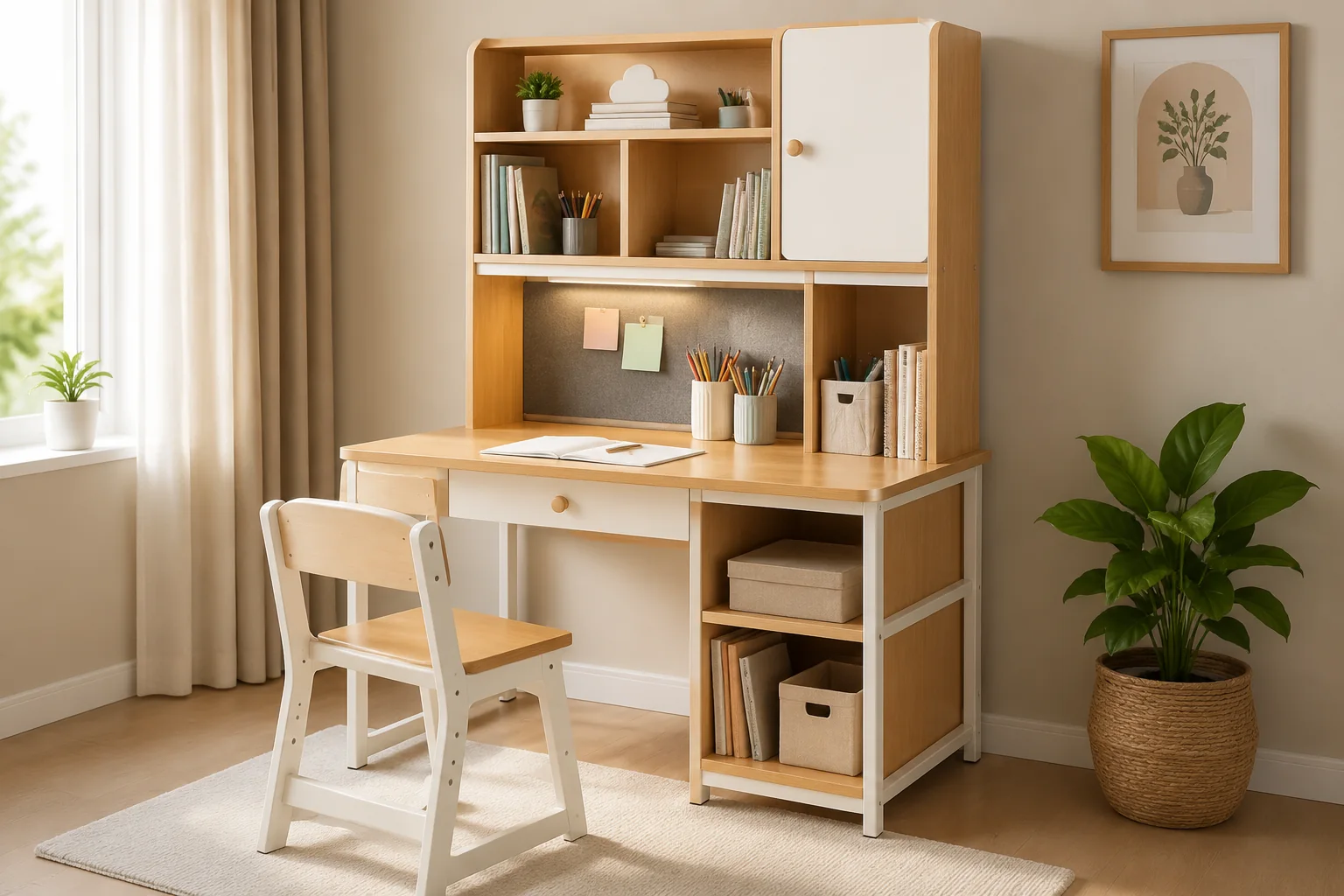 Sovaeli Kids Study Desk with Hutch - Image 3