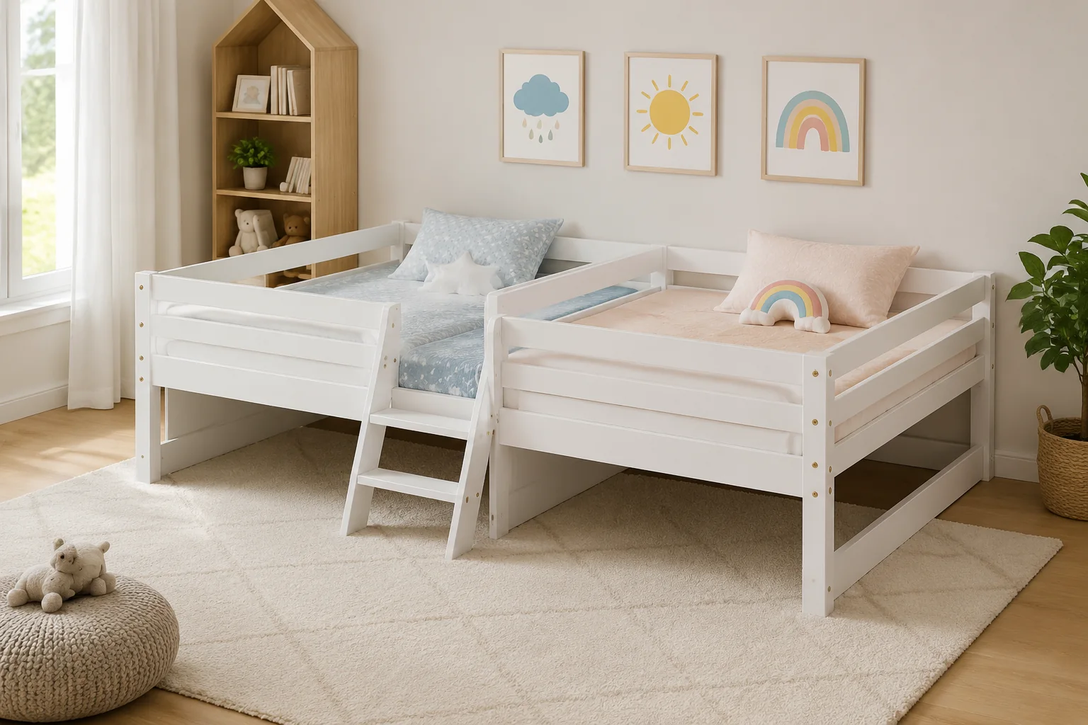 Sovaeli Twin Kids Platform Bed with Guard Rail - Image 3