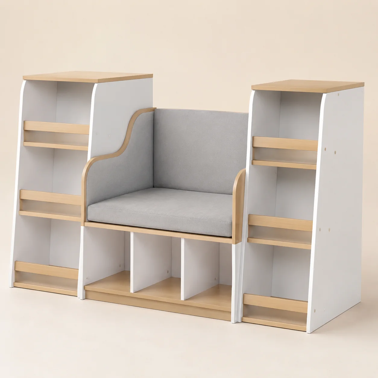 Sovaeli Kids Bookshelf with Reading Nook Seat