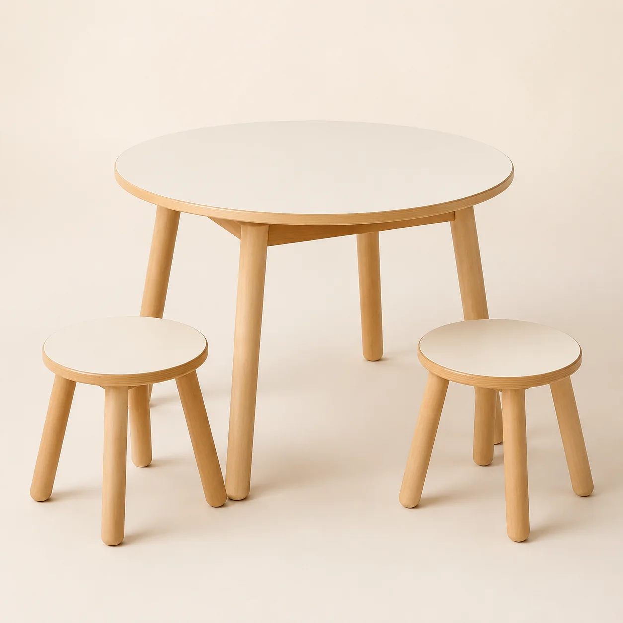 Sovaeli Round Kids Craft Table with Stools