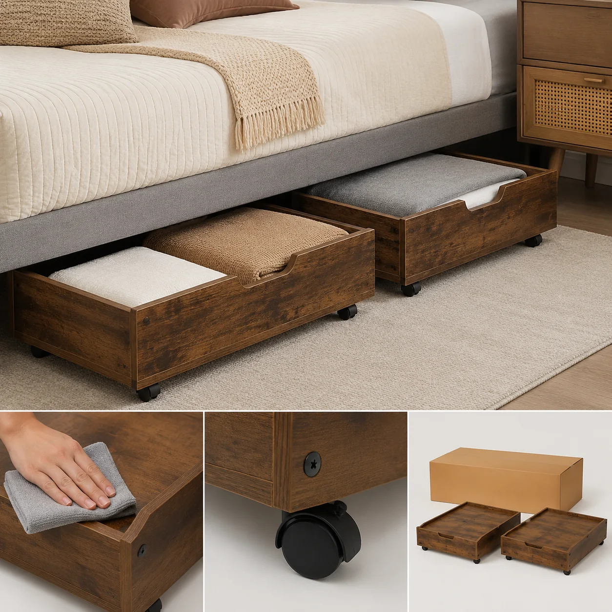 Sovaeli Underbed Rolling Storage Drawer Pair - Image 4