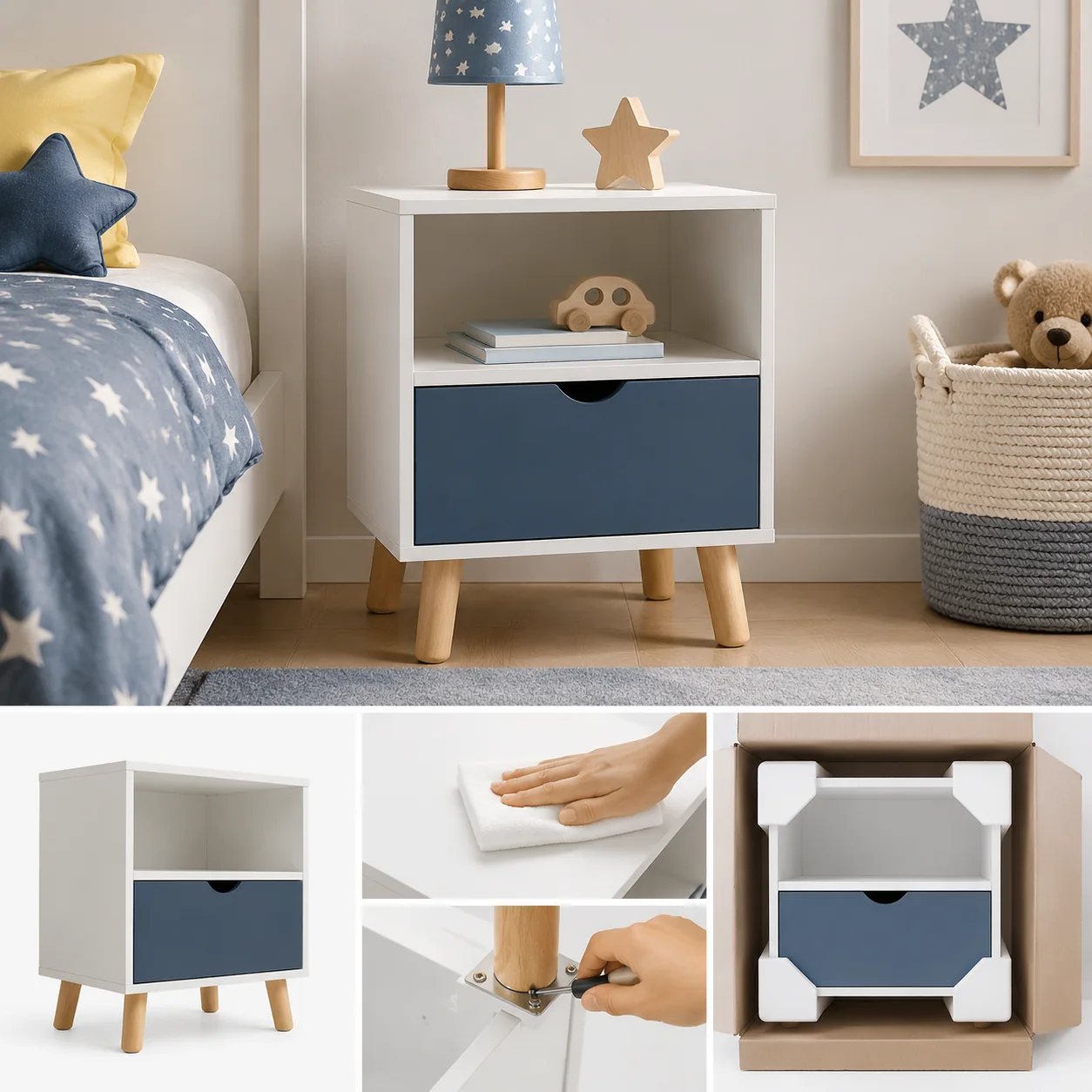 Sovaeli Kids Nightstand with Open Shelf - Image 4