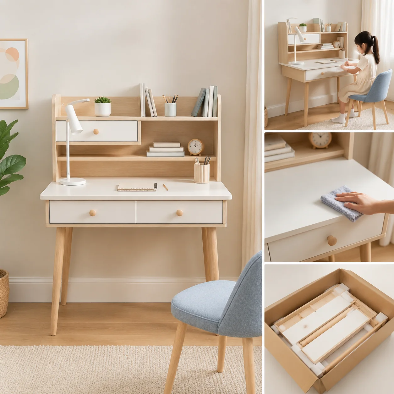 Sovaeli Kids Study Desk with Hutch - Image 4