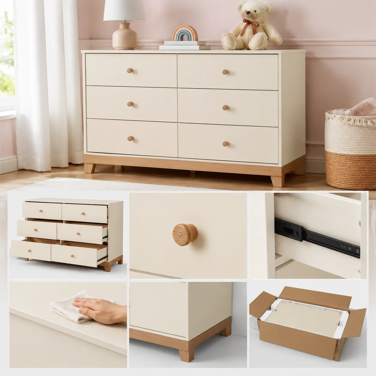 Sovaeli Child Size Dresser with Six Drawers - Image 4